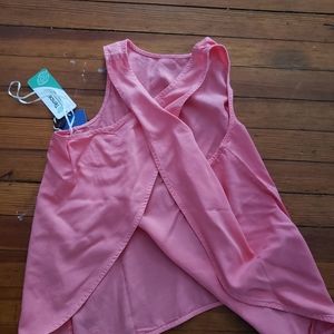 NWT Tentree pink open back tank top